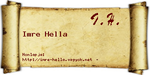 Imre Hella névjegykártya